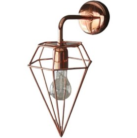 Resim Bakır Retro Rustik Prizma Dekoratif Duvar Aplik Bakır 
