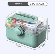 Resim İlk Yardım Çantası Konteyneri Аптечка 3 Katlı İlaç Saklama Kutuları Düzenleyici Saplı Büyük Kapasiteli Aile Acil Durum Konteyneri Yeşil-l, 