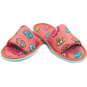 Resim Chochili Unisex Turuncu Donut Desenli Önü Açık Çeyiz Bohça Ev Terliği 