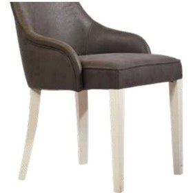 Resim Bengimobilya Sandalye Zus081 Kavrar Sırtlık Model Gri Kumaş Küt Beyaz Ayak Yar 