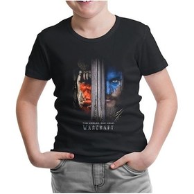 Resim Lord Tshirt Warcraft - Two Worlds One Home Siyah Çocuk Tshirt 