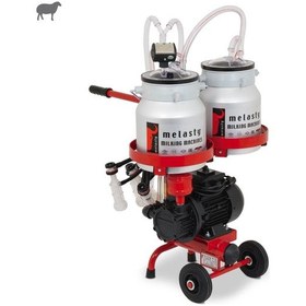 Resim Melasty Micro İkili Koyun Süt Sağma Makinesi Alüminyum Güğüm - Silikon Memelik Çift Güğüm Kuru Pompa 