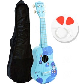 Resim Manuel Raymond KA225BL Soprano Ukulele Seti (Mavi) | Kılıf Dahil Renkli Gövde 