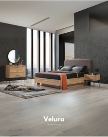 Resim İzgi Yatak Odası Takımı 10 Ahşap Kapaklı Dolap + Şifonyer + Komodin + Karyola 