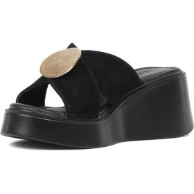 Resim Celal Gültekin Kadın Siyah Dolgu Topuklu Süet Deri Terlik 