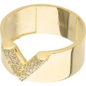 Resim V Model Kalın Kollu Spor Altın Yüzük 