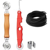 Resim Skyeyyt Sinek Ekran Onarım Seti Aracı Çift Tekerlek Sızdırmazlık Silindiri Ahşap Kalıplı Kauçuk Boru Bandı Çıkarma Kanca Klibi 4 Paket (Yurt Dışından) 