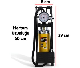 Resim Tek Kalın Pistonlu Ayak Tipi Pompa Tekli Teker Araç Bisiklet Bot Lastik Şambrel Şişirme Pompası 