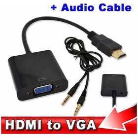 Resim Hdmi To Vga Kablo Görüntü Ses Dönüştürücü Ses Kablosu 