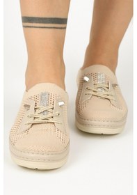 Resim Kadın Bağcıklı Günlük Babet-bej-110 Bej 