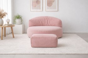 Resim Mila Modell Pembe Puff & Armut Koltuk Relax Koltuk & Ayak Puflu 