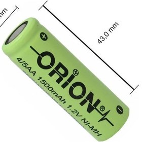 Resim Orion 1500 mAh 1.2 V 4/5AA Ni-MH Şarj Edilebilir Pil 