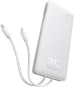Resim Baseus Airpow Lite Power Bank 10000 mAh 22.5W Entegre Type-C ve Lightning Kablolu - Beyaz 