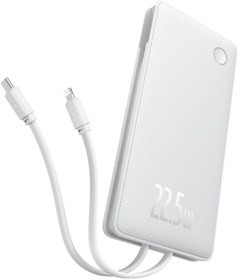 Resim Baseus Airpow Lite Power Bank 10000 mAh 22.5W Entegre Type-C ve Lightning Kablolu - Beyaz 