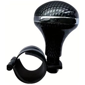 Resim Dashanshop Karbon Fiber Dokulu Direksiyon Simidi Aksesuarı Siyah Abs Reçine Tasarruf Topu 360 Derece Dönebilir Anahtarlık Halkalı Siyah 