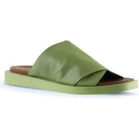 Resim Bueno Shoes Yeşil Deri Kadın Düz Terlik 01WQ9100 01WQ9100 