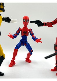 Resim Deadpool, Spider Man & Wolverine Üçlü Marvel Kahraman 3d Baskı Dummy Figür Seti 