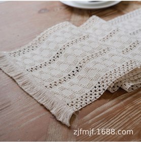 Resim Skycity Bej Kumaş Masa Bayrağı - 30x275 Cm Tassel Dahil - Amerikan Tarzı Bohça Dokuma - Noel, Düğün, Ev Dekoru - Dayanıklı, Ev İçi Kullanım Çok Renkli 