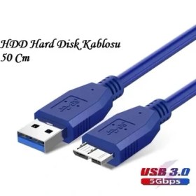Resim Vwin USB 3.0 HDD Harddisk Taşınabilir Hard Disk Kablosu / Mavi 50 Cm / Micro Usb-B / Hızlı Veri Aktarımı 