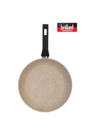 Resim Granit 28 Cm Tava Yanmaz Yapışmaz Tava Krem Krem 