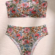 Resim Avrupalı ve Amerikalı Straplez Dijital Baskılı Bikini Seti 