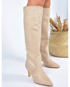 Resim Fox Shoes Ten Süet Kısa Topuklu Kadın Çizme L882870402 