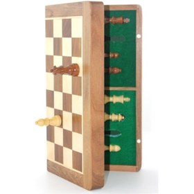 Resim Periboia Mıknatıs Taşlı Ahşap Katlanabilir Kutulu Satranç Oyunu 3 