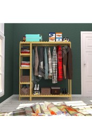 Resim Fokai Wood Small Jj Açık Ahşap Elbise Dolabı Vestiyer 