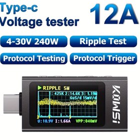 Resim ANJKFLUR KWS-X1 Dijital Voltmetre, 4-30V 0-12A Tip-C Akım Gerilim İzleyici, 240W USB Test Cihazı, Hızlı Şarj Etkinleştirici, HD IPS Ekran, Metal Vücut - Doğru Gerilim Ölçümü İçin Endüstriyel Elektrikli Araç, Gerilim Test Cihazı|Sleek Siyah Kasa|USB Şarj Özellği, Elektrik Devresi İçin Gerilim Test Cihazı 
