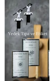 Resim Trend Home Life 2 Adet Gümüş Yağdanlık Tıpası 2 Adet Yağdanlık Etiketi 7x10cm 