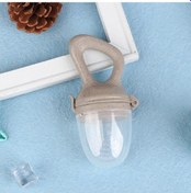 Resim Gri Kapaklı Silikon Bebek Meyve Besleyici Bebek Emziği Taze Gıda Emzik Nibbler Gri 