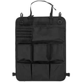 Resim Chuangyinshop Black 1 Parça Taktikli Araç Koltuğu Düzenleyici Molle Sistemi Çok Cepli Dayanıklı Oxford Kumaş 