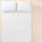 Resim %100 Pamuk Percale Lastikli Çarşaf 160x200 Cm Beyaz - Pure Serisi Penelope