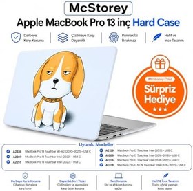 Resim McStorey MacBook Pro 13 Köpek Desenli Kılıf A1706 A1708 A1989 A2159 A2251 A2289 A2338 M1 M2 Uyumlu Baskılı Sert Kılıf İnce Hafif Koruyucu Kapak Kahverengi 