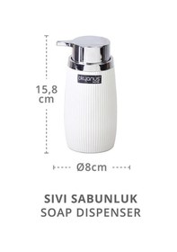 Resim Okyanus Home Beyaz Kromlu Çizgili Sıvı Sabunluk 