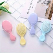 Resim 12 Adet Mini Makaron Yastık Taraklar - Kauçuk Kıllı Antistatik Saç Masaj Fırçaları, 4 Pastel Renkler (Pembe/Sarı/Lavanta/Mavi), Seyahat Dostu Dolaşma ve Şekillendirme Araçları Normal Saçlar İçin, Kuaför Kalitesinde Evde ve Yolda Bakım 
