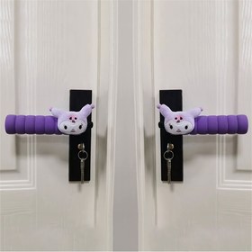 Resim 2-Pack Sanrio Kuromi & for My Melody Door Handle Covers, Plastic Anti-Knock Protective Door Lever Caps, Cute Character Decor for Home Safety 