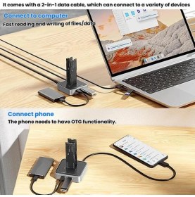 Resim Codegen Çift M.2 Nvme SSD Disk Yuvalı USB 3.1 Type-C Dock Istasyonu CDG-DOC-212 