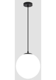 Resim İstanbul Avize Sarkıt Tekli Siyah Kasalı Beyaz Glop Camlı Tijsiz Tesisat Avize Siyah 