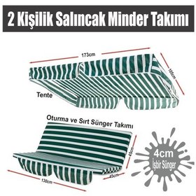 Resim Salıncak Minder Seti 2 Kişilik Tenteli Salıncak Minder Seti (434406557) 