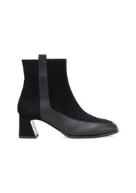 Resim Elit Cordelia Kadın Hakiki Rugan Deri Klasik Topuklu Bot Siyah Siyah 