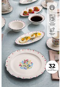 Resim Emsan Yolanda Porselen 32 Parça 6 Kişilik Kahvaltı / Servis Takı Beyaz 