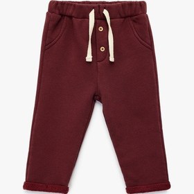 Resim Koton Şardonlu Duble Paça Düğmeli Bağcıklı Eşofman Altı Bordo 6wmb40096tk Bordo 