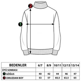 Resim Toontoy Kız Çocuk Baskılı Taş İşlemeli Balıkçı Yaka Sweatshirt Lacivert 