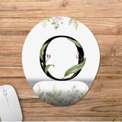 Resim Pixxa O Harfi - Çiçekli Harf Bilek Destekli Mousepad Model - 1 Oval 