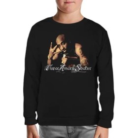 Resim Lord T-Shirt Tupac Shakur Siyah Çocuk Sweatshirt 
