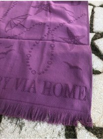 Resim Plaj Havlusu Jakarlı 70x140 Cm Mor 