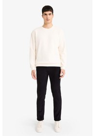Resim Defacto Bisiklet Yaka Waffle Sweatshirt G6718ax25auer137 Ekru-er137 