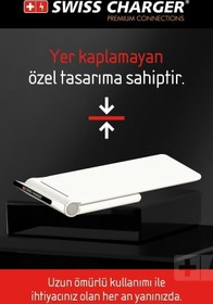 Resim SWISS CHARGER Kablosuz Şarj Standı Apple Iphone Android Uyumlu Wireless Şarj 