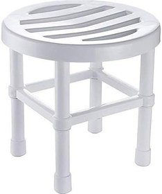 Resim Çelik Ayna Yuvarlak Banyo Taburesi Çok Amaçlı Tabure Beyaz 123 